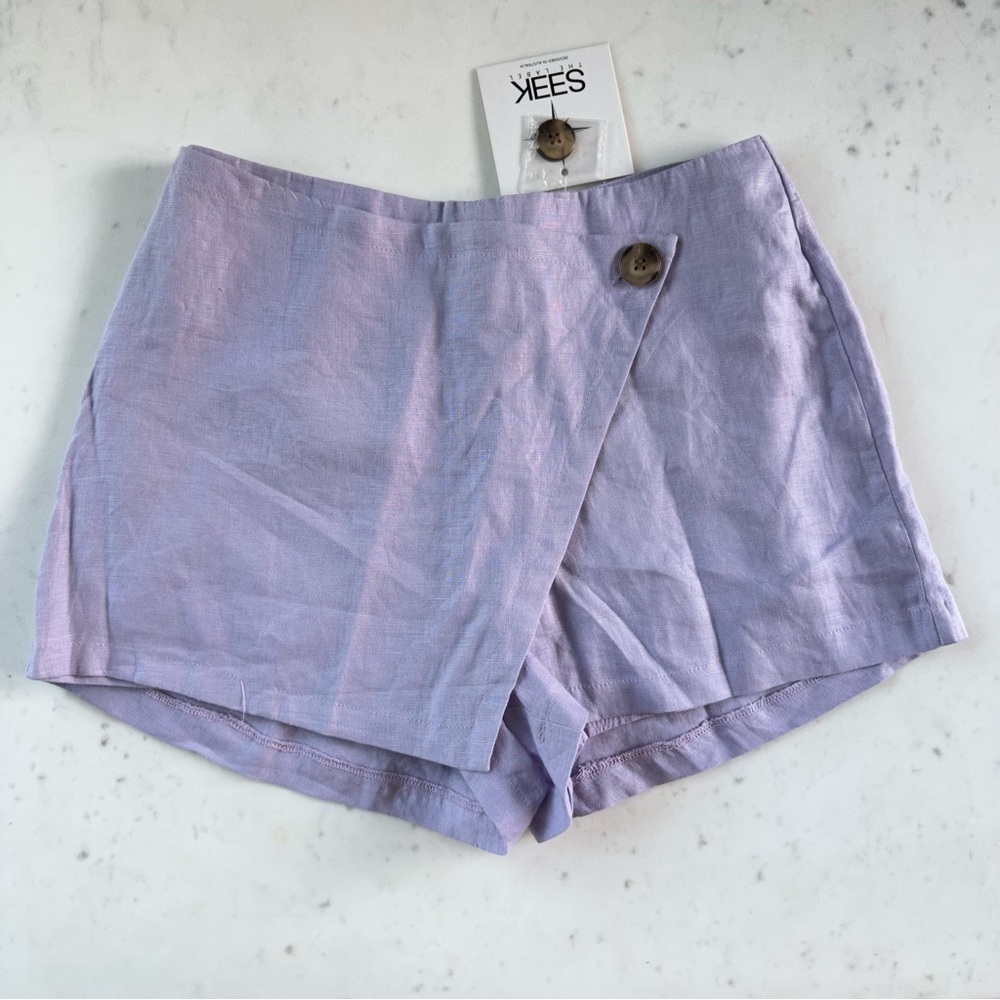 SEEK Lavender Wrap-Front Skort